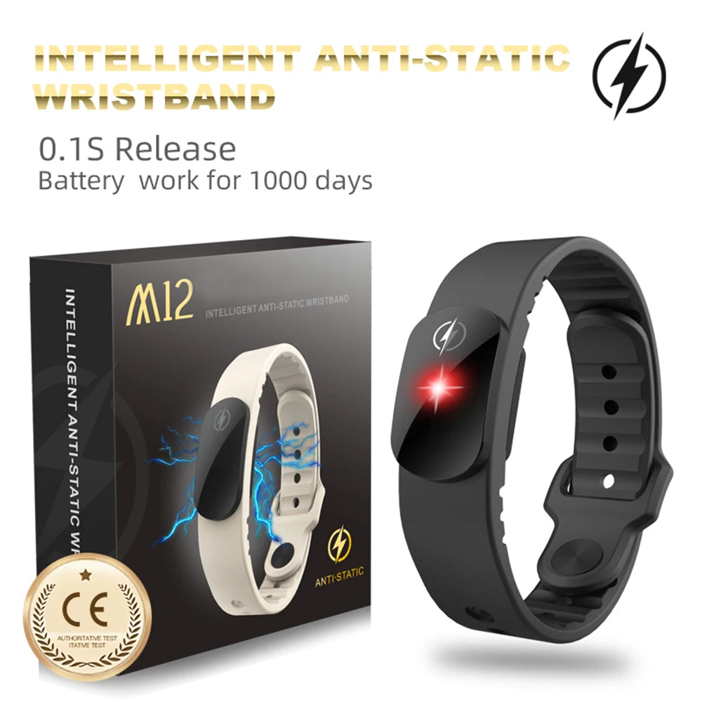 Hot Sales M12-SE Anti-static Silicone Bracelet Men Women Fashion Waterproof Adjustable Winter Human Body Static Eliminator