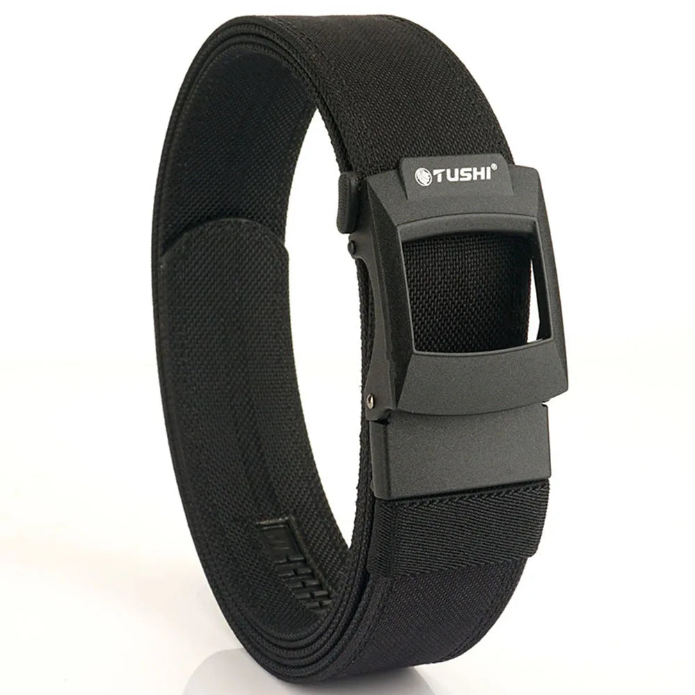 TUSHI New Hard Tactical Belt Metal Buckle Adjustable Military Belt Rigid Heavy Duty Sturdy Ratchet Nylon Belt IPSC Accessories