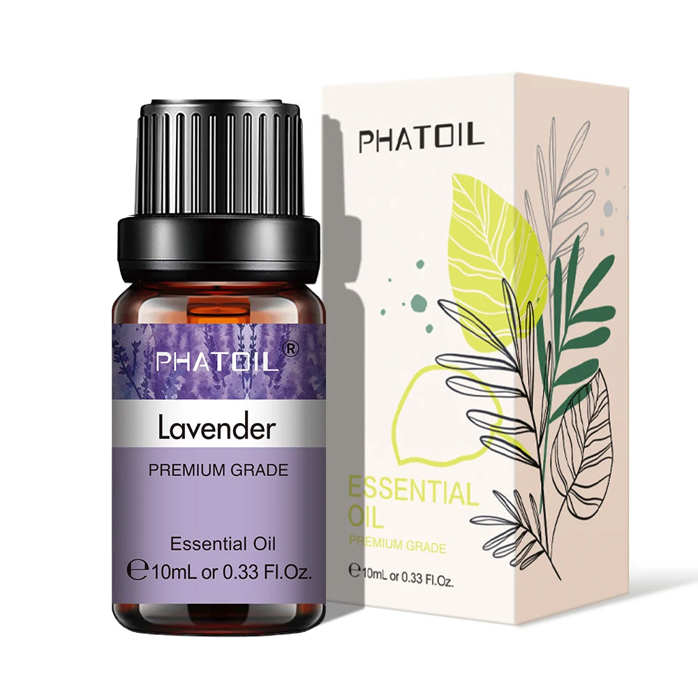 PHATOIL 10ml Essential Oils Pure Natural For Diffuser Aromatherapy Eucalyptus Bergamot Vanilla Aroma Oil for Candles Soap Making