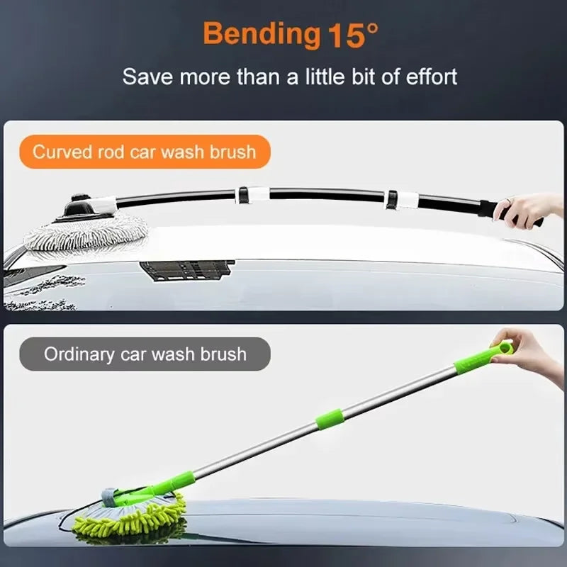 Car Wash Brush Telescoping Long Handle Soft Chenille Mop Window Cleaning Brush Auto Accessories