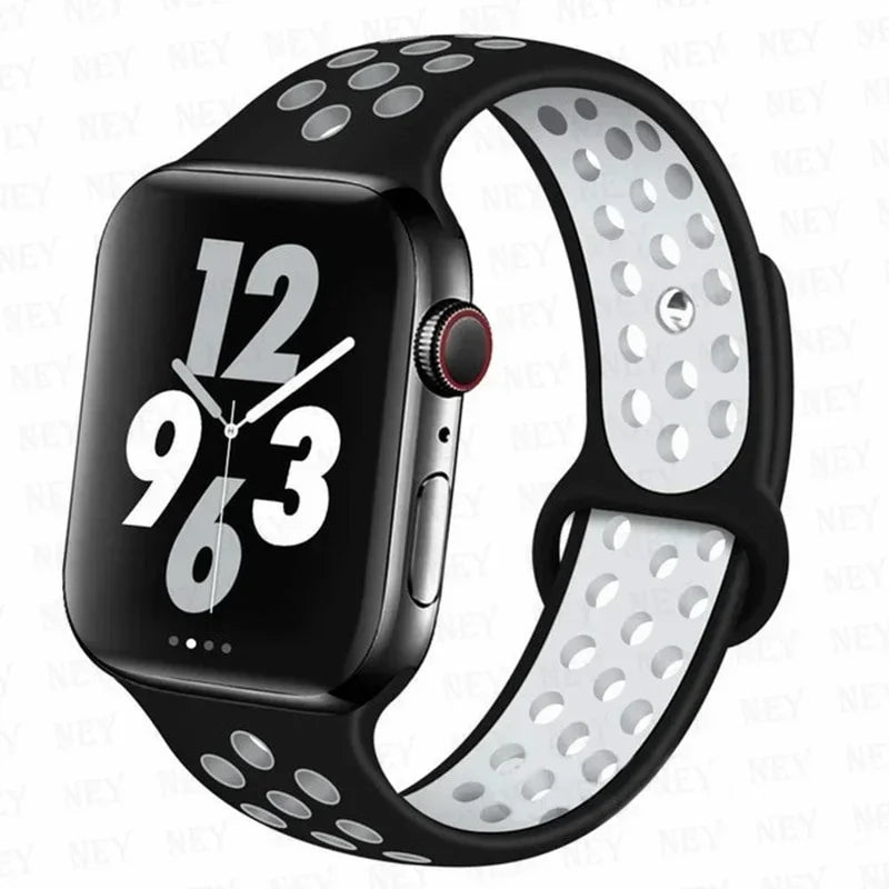 Sport Strap For Apple Watch Band 45mm 49mm 44mm 40mm 41mm 42mm Silicone bracelet correa iWatch Ultra 2 Series 9 8 SE 7 6 5 4 3