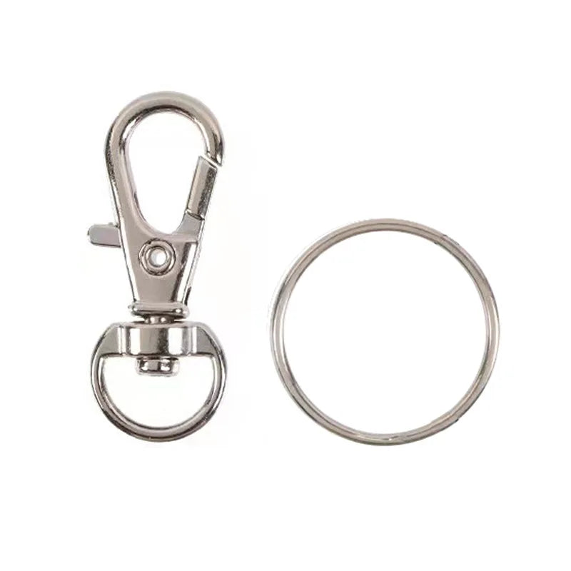 20pcs/pack Swivel Lobster Clasp With Key Ring 10pcs Key Chain 10pcs Key Ring Decoration DIY Making Jewelry Accessories ﻿