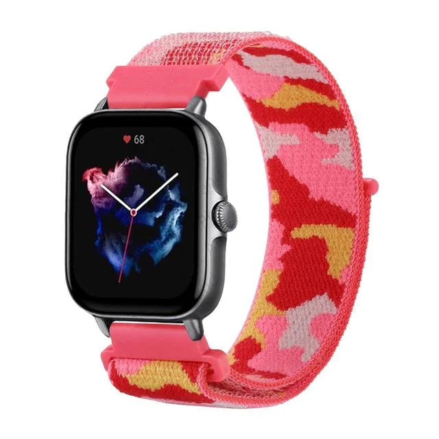 20mm 22mm Nylon Loop Strap for Amazfit GTR 47mm/GTR4 3 Pro/GTS 4 mini/3 Bracelet for Amazfit Balance 3 2/bip 5 6 Max/Stratos 2 3
