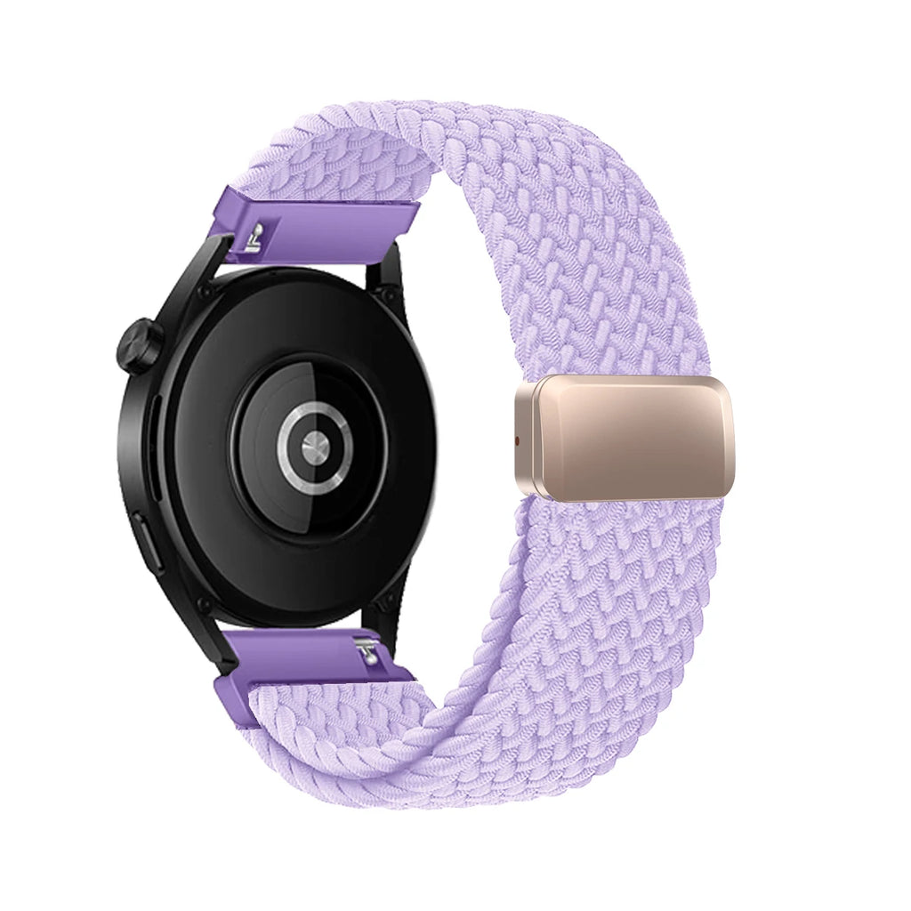 18/20/22 Braided Loop for Garmin Venu/3/3s/Forerunner 265S/265/645 Band Elastic Wristband Magnetic Buckle for Garmin VivoMove3