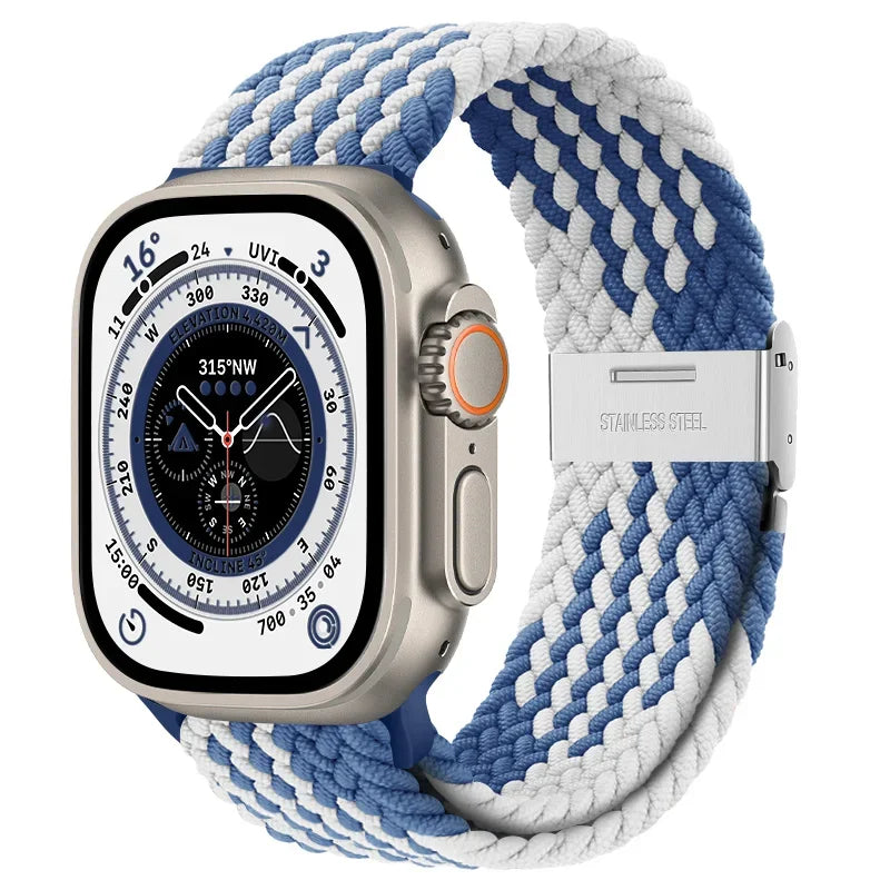 Braided solo loop strap For Apple watch band 44mm 40mm 45mm 41mm 42mm Nylon correa bracelet iWatch series 8 9 4 5 SE 6 7 Ultra 2