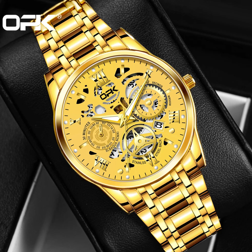 OPK8135 Men's Watch, Steel Band with Night Glow Waterproof