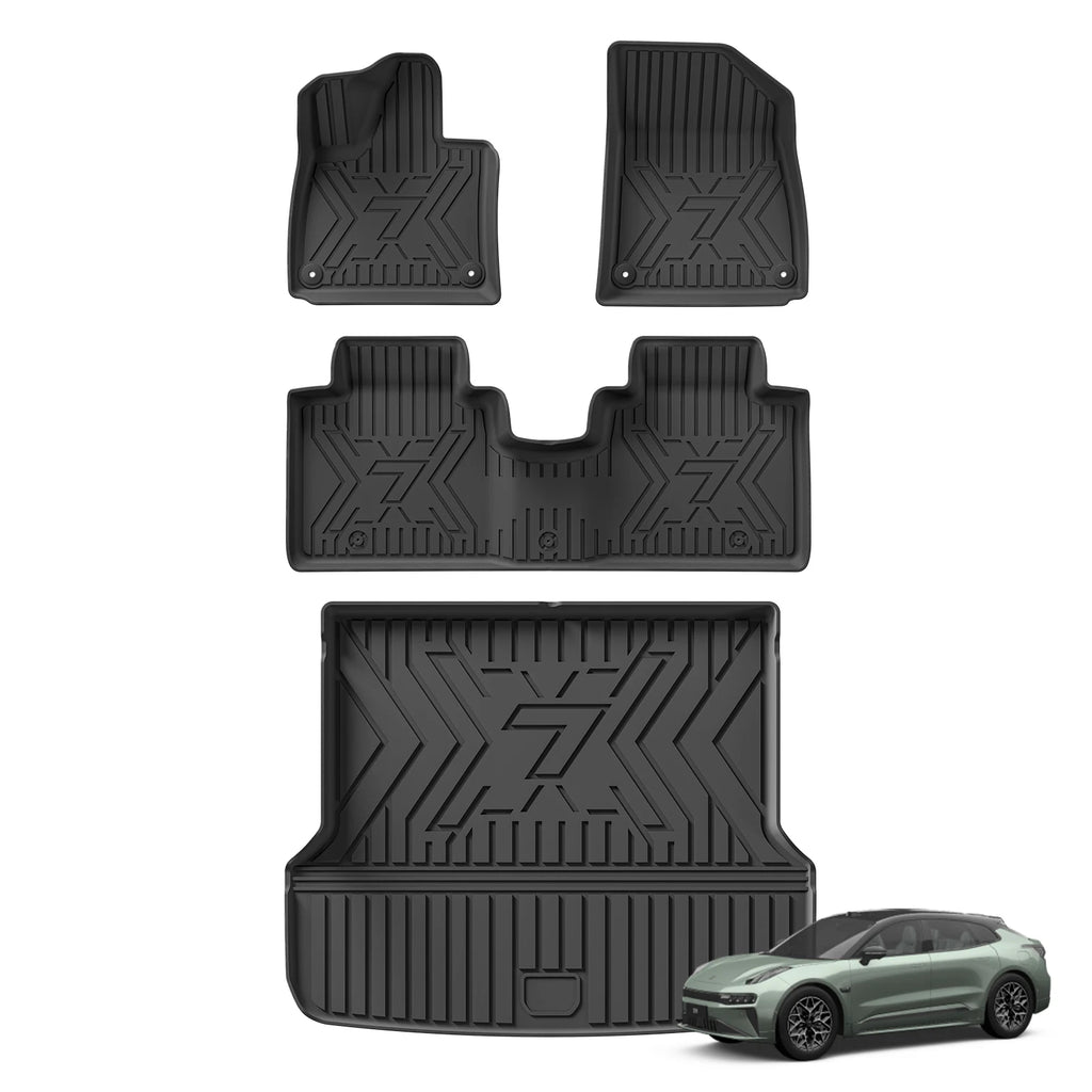 LUCKEASY Left /Right Drive for Zeekr 7X 2024-2026 Car Floor Mats Cargo Liner Backrest Trunk Pad Foot Mat All Weather Accessories