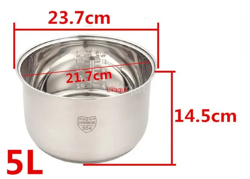 304 stainless steel rice cooker inner container Non stick Cooking Pot Replacement Accessories kitchen food Rice Cooker liner