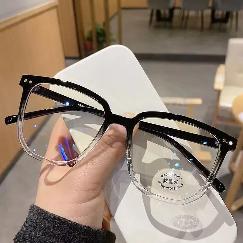 Light Frame Anti Blue Glasses Transparent Black Optical Glasses Women Men Square Eyewear Blocking eyeglasse Spectacle Eyeglasses