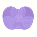 Apple Shaped Silicone  Makeup Brush Cleaning Pad-Efficient & Portable & Reusable Makeup Brush Cleaning Mat With Suction Cup