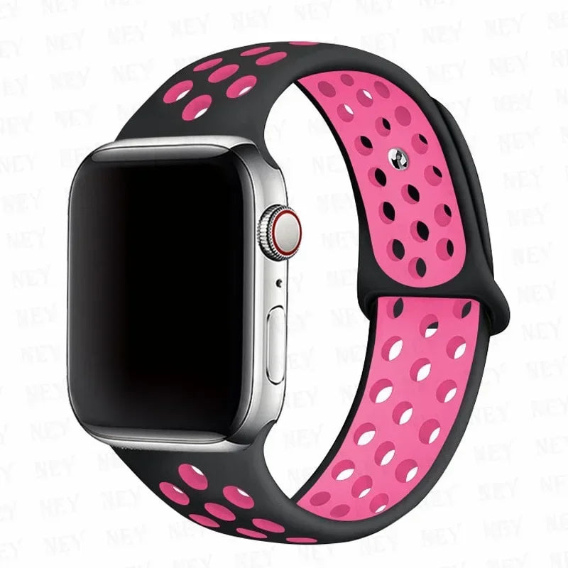 Sport Strap For Apple Watch Band 45mm 49mm 44mm 40mm 41mm 42mm Silicone bracelet correa iWatch Ultra 2 Series 9 8 SE 7 6 5 4 3
