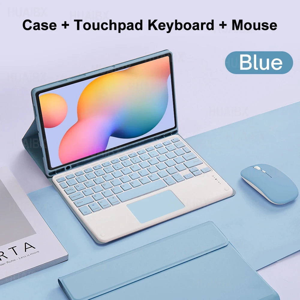 For Galaxy Tab S6 Lite 10.4 Inch Case with Keyboard, Detachable Keyboard Cover for Samsung Tab S6 Lite SM-P610 P613 P615 P619