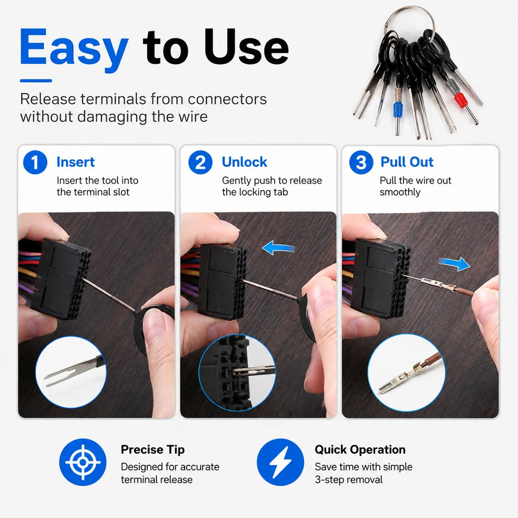 Lanke Electrical Connector Removal Tool Kit Automotive Terminal Pin Extractor Depinning Tool Set for Car Wire Harness Repair