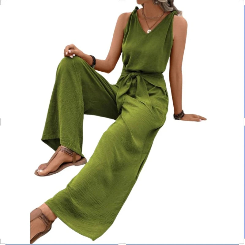 Solid Casual Slim Overalls Jumpsuits For Women Summer Women's Elegant Long Overalls Jumpsuit Rompers Female Bodysuit Clothing
