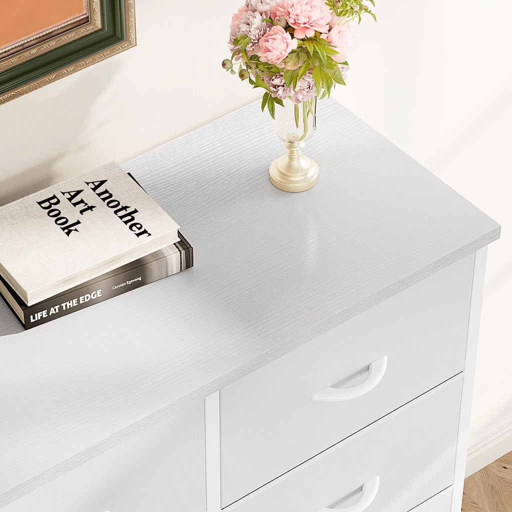 JHK Dresser Children's Wardrobe For Bedroom With 8 Fabric Drawers Storage Cabinet Steel Frame Assembly Closet For Home Furniture