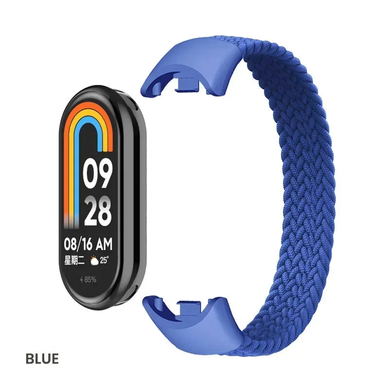 Braided Solo Loop for Xiaomi Mi Band 8 Strap Replacement accessories Elastic Nylon Watchbands correa bracelet for Miband 8 NFC