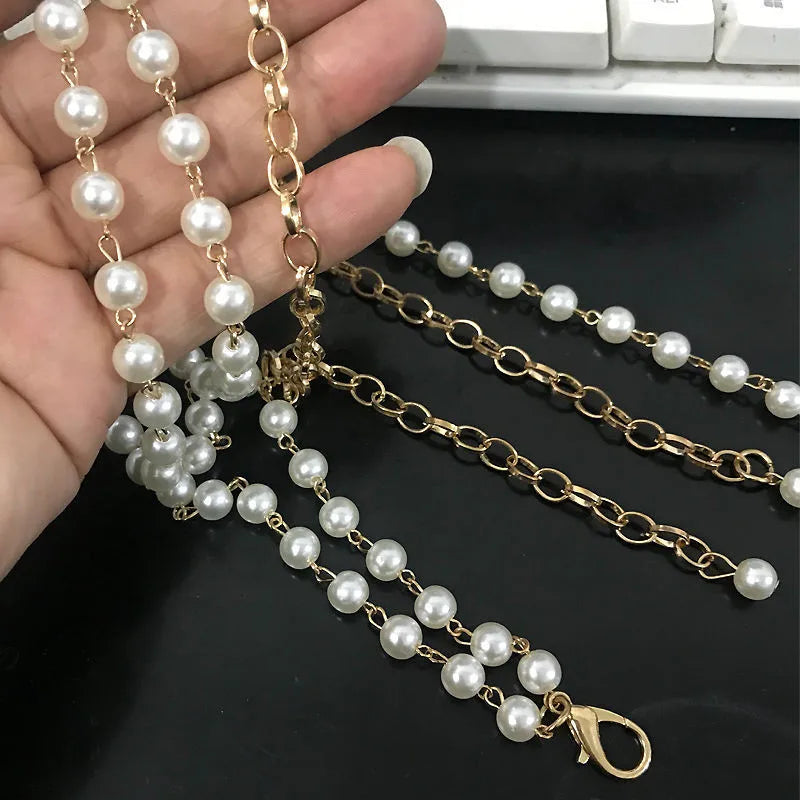 Layered Imitation Pearl Beads Tassel Belts Chains On Pants Fashion Dress Female Waist Chains Women Accessories Gifts