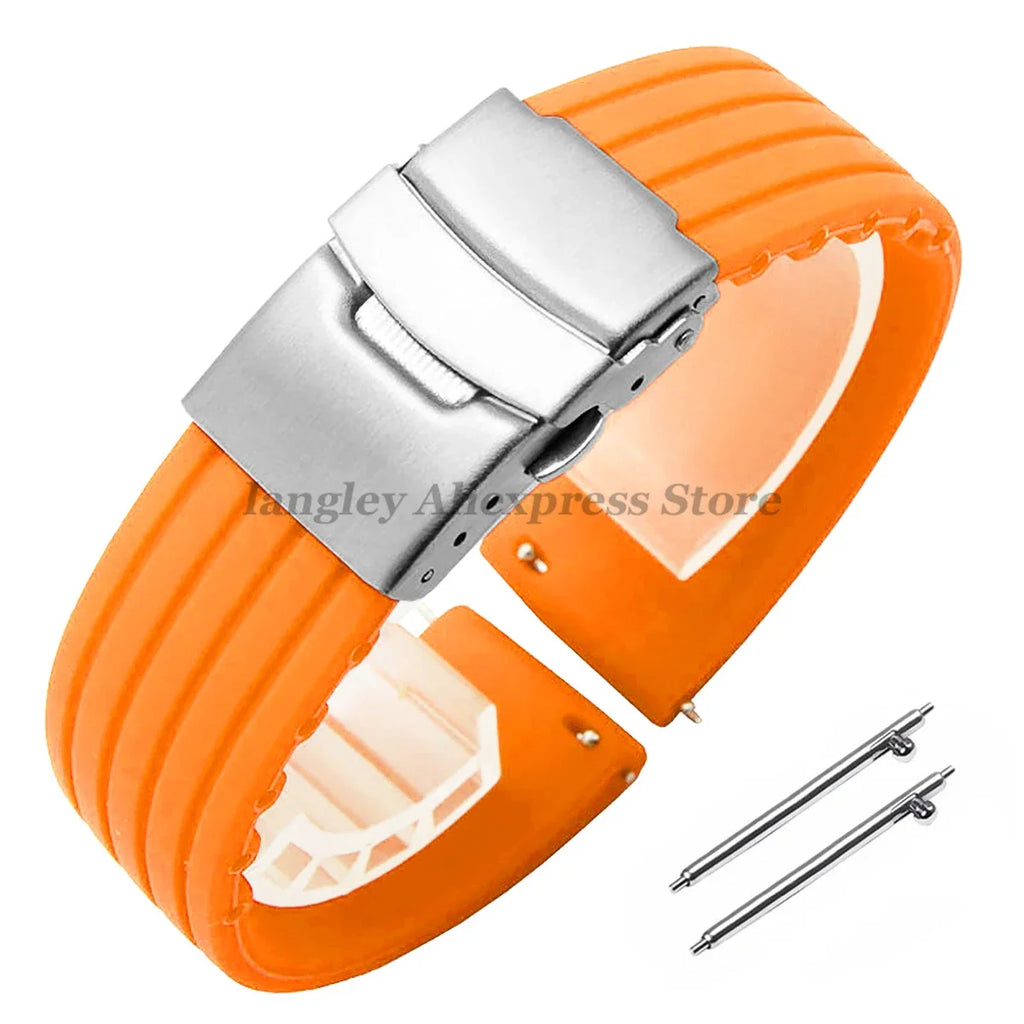 18mm 20mm 22mm 24mm Quick Release Silicone Watchband for Huawei Watch GT4/GT3 46mm for Seiko for Omega for Fossil Rubber Straps