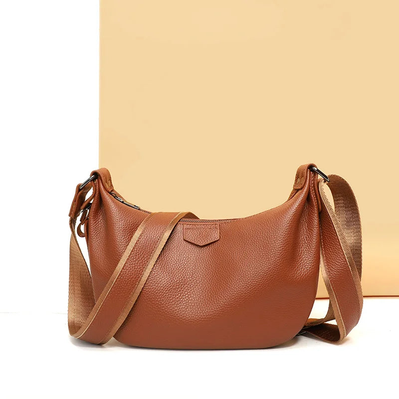 Women's Natural Cow Leather Bag Female Retro Cowhide Crossbody Bag Ladies Large Capacity Shoulder Bag for Middle Aged Women 2025