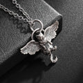 Classic Retro Silver Plated Cute Pet Wing Cat Pendant Necklace for Men Women Fashion Personalized Clavicle Chain Jewelry Gifts