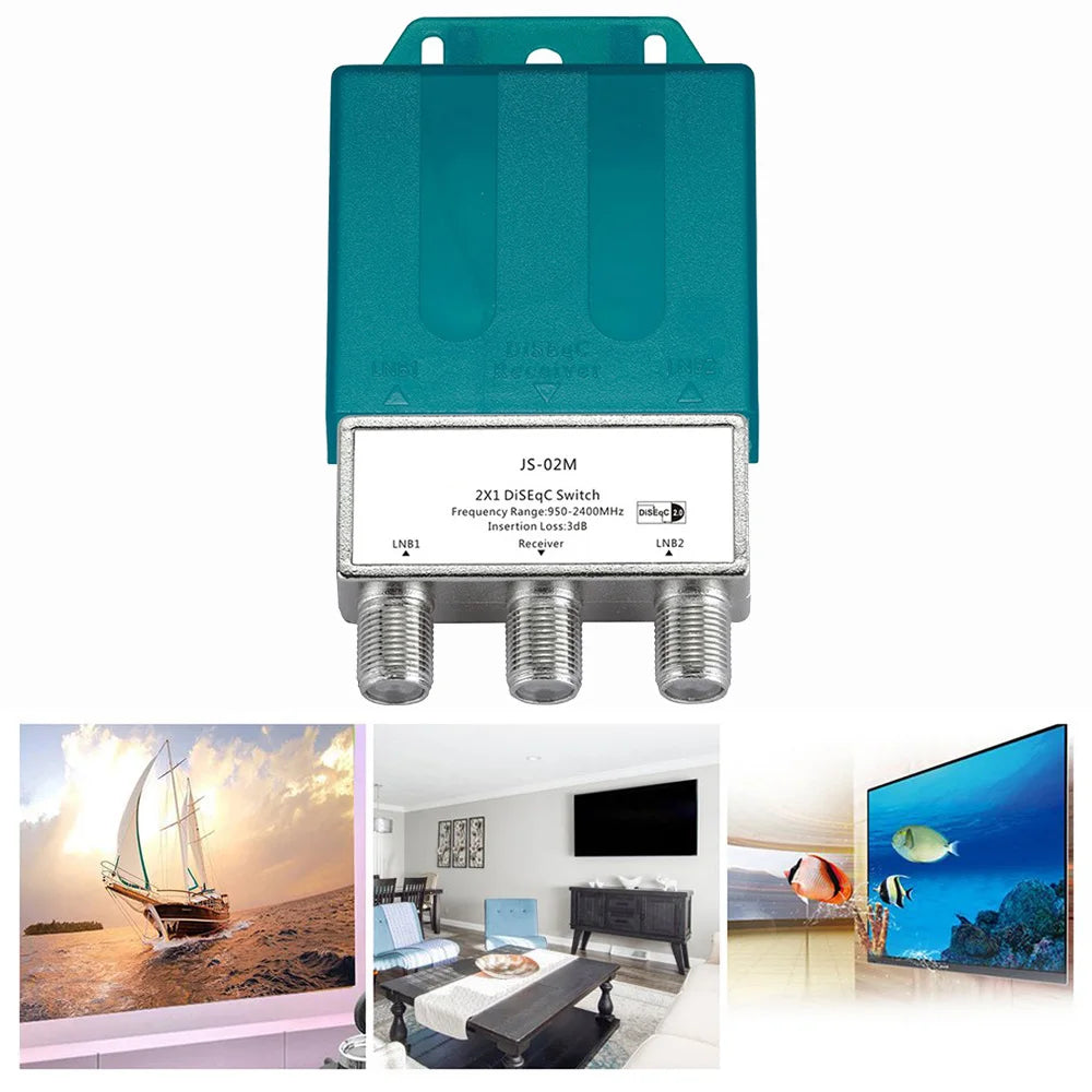 TV Waterproof DS-04M Satellite 950-2400MH 2x1 DiSEqC Switch Antenna FTA Dish Flat LNB Multiswitch For Satellite TV Receiver