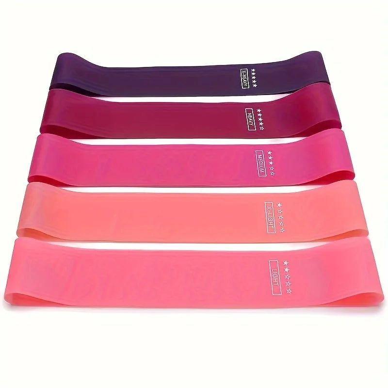 5-Piece Color Resistance Band Set - Portable Elastic Fitness Bands for Yoga, Pilates, Gym and Weight Training - Durable Tpe Material, Perfect for Stretching and Strength Training, Pilates Equipment | Multifunctional Fitness B