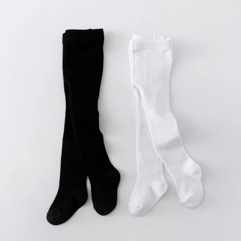 Lawadka Newborn Tights For Girls Solid Knitted Infant Baby Girl Tights Casual White Black Toddler Pantyhose Spring Autumn 0-12M