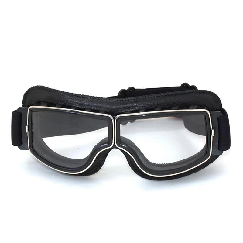 Bicycle Motorcycle Glasses Windproof Motorcycle Helmet Glasses Sunglasses Retro Universal Leather Retro Motorcycle Accessories