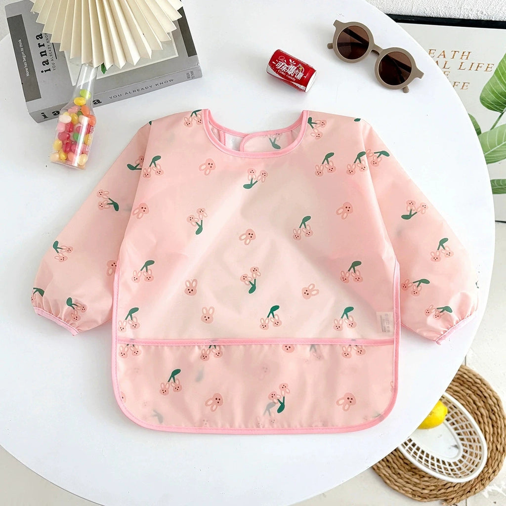 Waterproof Full Sleeve Baby Bibs Children Apron Long Sleeve Feeding Smock Kids Eating Breastplate Infant Scarf Clothing