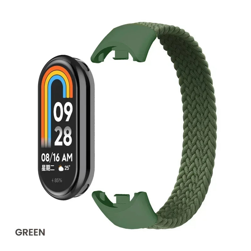 Braided Solo Loop for Xiaomi Mi Band 8 Strap Replacement accessories Elastic Nylon Watchbands correa bracelet for Miband 8 NFC