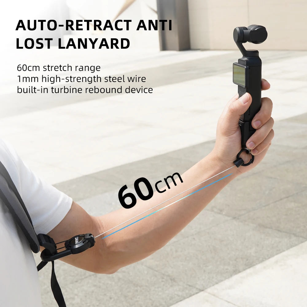 BRDRC Extendable Retractable Holders for DJI Pocket 4 3/Insta360 X5 X4  Lanyard Backpack Buckle Mount Outdoor Headed Clip Buckle