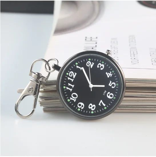 New Pocket Watch Keychain Remote Control Clock With Battery Student Doctor Medical Vintage Watch