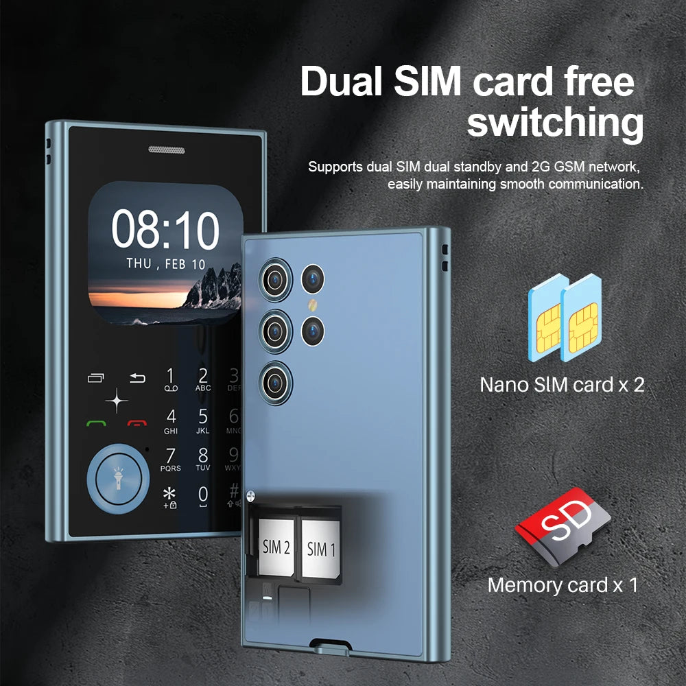 SERVO V8 Button Mobile Phone Dual SIM Standby Magic Voice Speed Dial FM Radio MP4 Player Flashlight 2G Feature Small Cellphones