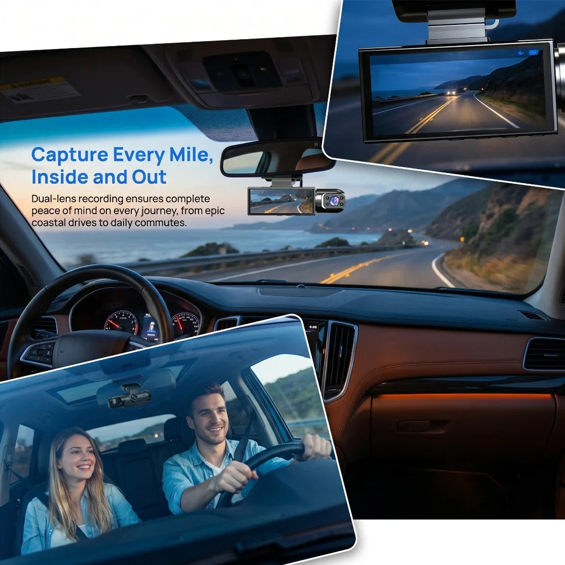 1080P WIFI Dual camera Dash Cam for cars Wide Angle Adjustable Vehicle Front And Inside car camera with IR Night Car DVR Came