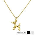 Cartoon Style Titanium Necklace, Joyful Balloon Dog Charm for A Lighthearted Look, Lightweight & Durable, Playful Yet Elegant