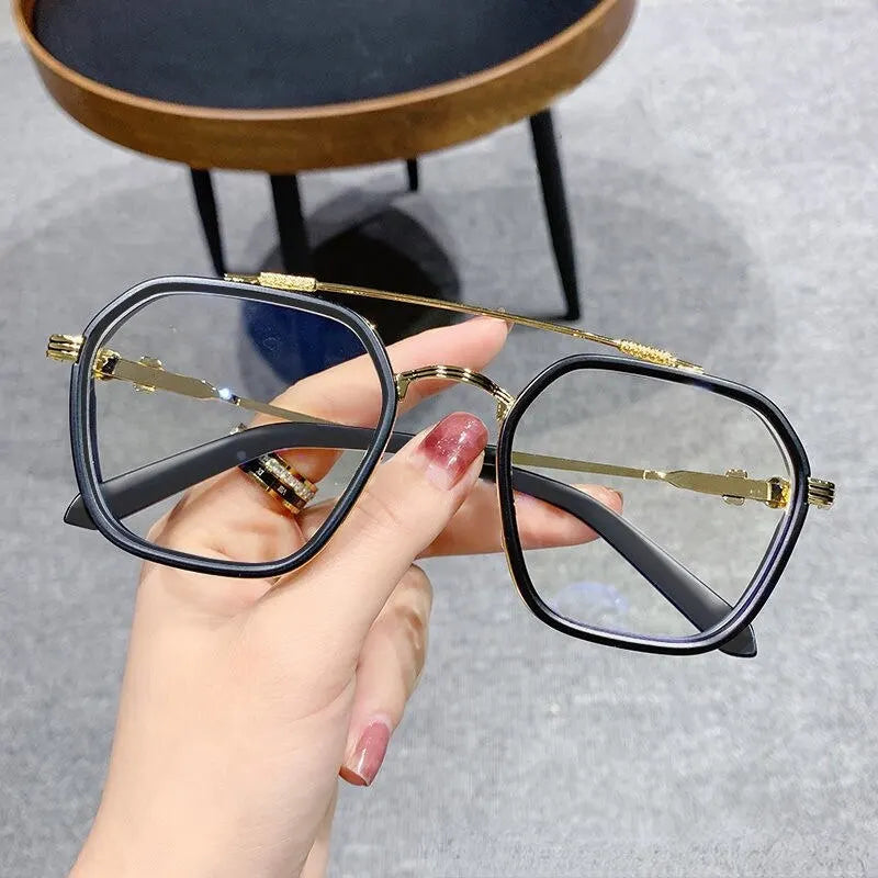 1PCs Blue Light Blocking Fashion Highend Glasses Men Optical Clear Glasses Black Square Frame Eyeglasses