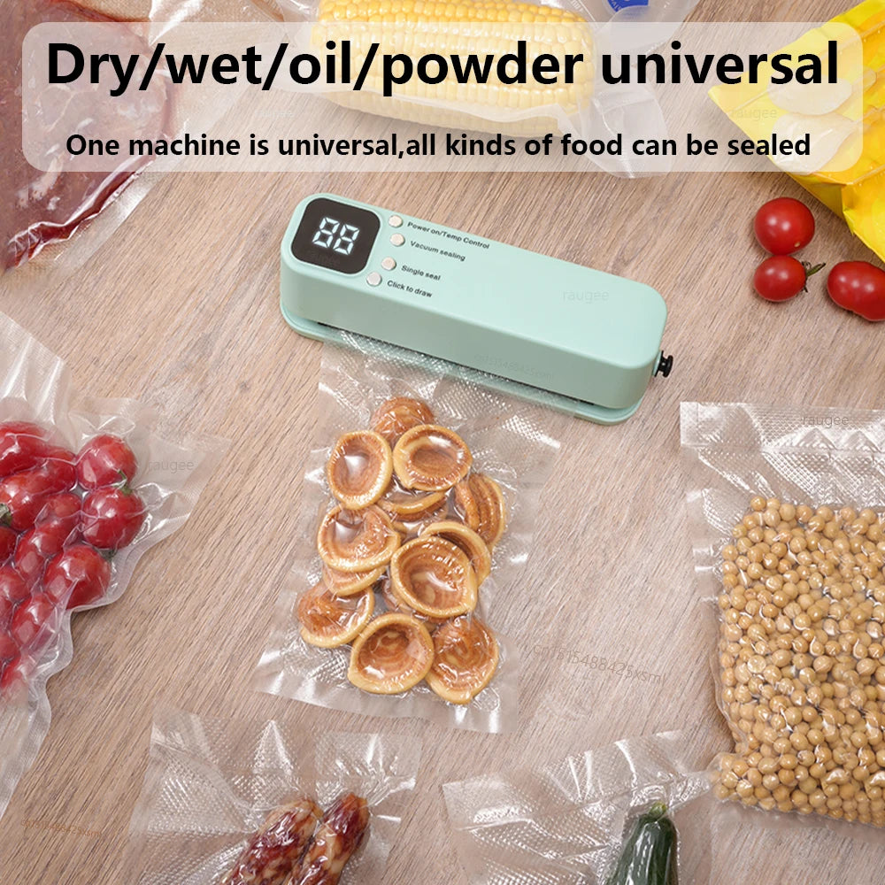 Mini Vacuum Sealer 3 in 1 Cordless Food Sealer Portable Food Sealer with Pump Strong Suction Handheld Rechargeable Food Sealer