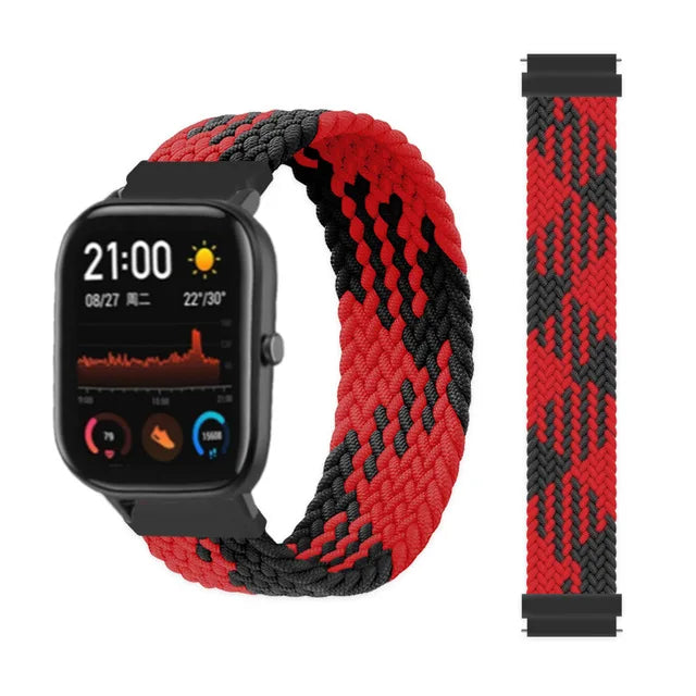 20mm 22mm Watch Straps For Amazfit GTS/4/3/2/2e/GTS2 Mini/GTR 4/3 pro/GTR2/2e/2 Braided solo loop Bracelet Amazfit bip 6 5 band