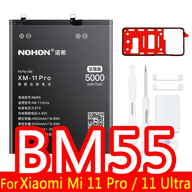 NOHON BM59 BM4E BM4F BM4W Battery For Xiaomi Mi 11T 8 Lite 9 SE 9T Pro 10T 10 Ultra 11 12 10S 12S 12X Mix 4 A3 POCO F1 Batteries