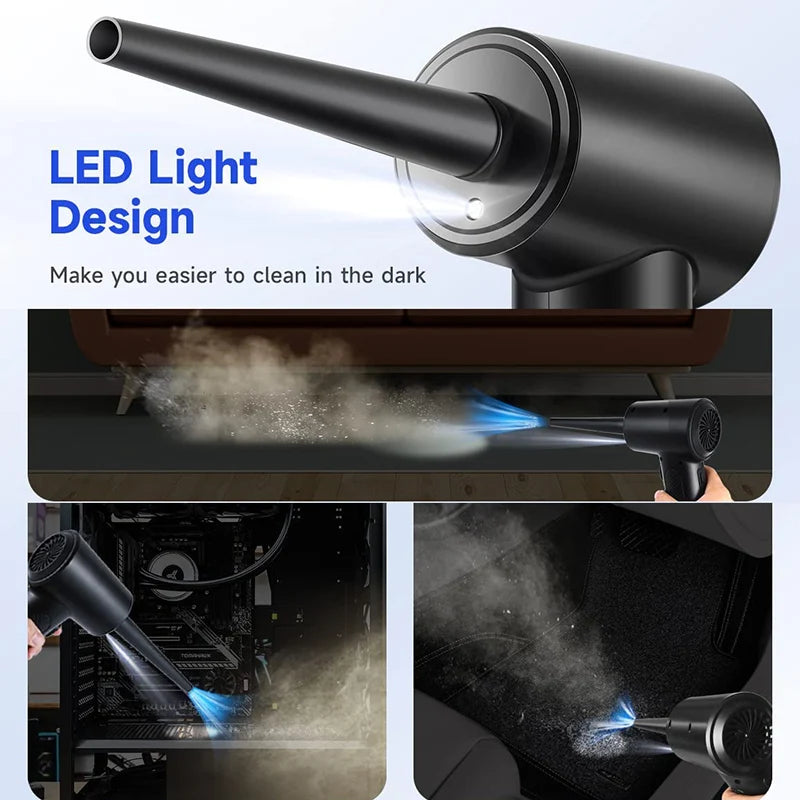 Electric Wireless Air Duster Compressed Air Blower Gun 51000RPM Type-C Air Duster For Computer Keyboard PC Clean Gadget Blower