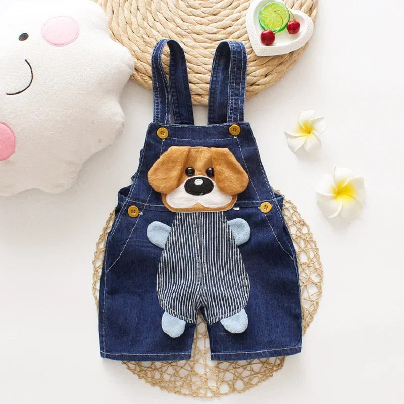 IENENS Summer Kids Baby Boys Jumper Pants Denim Clothing Shorts Jeans Overalls Toddler Infant Girl Playsuit Clothes Trousers