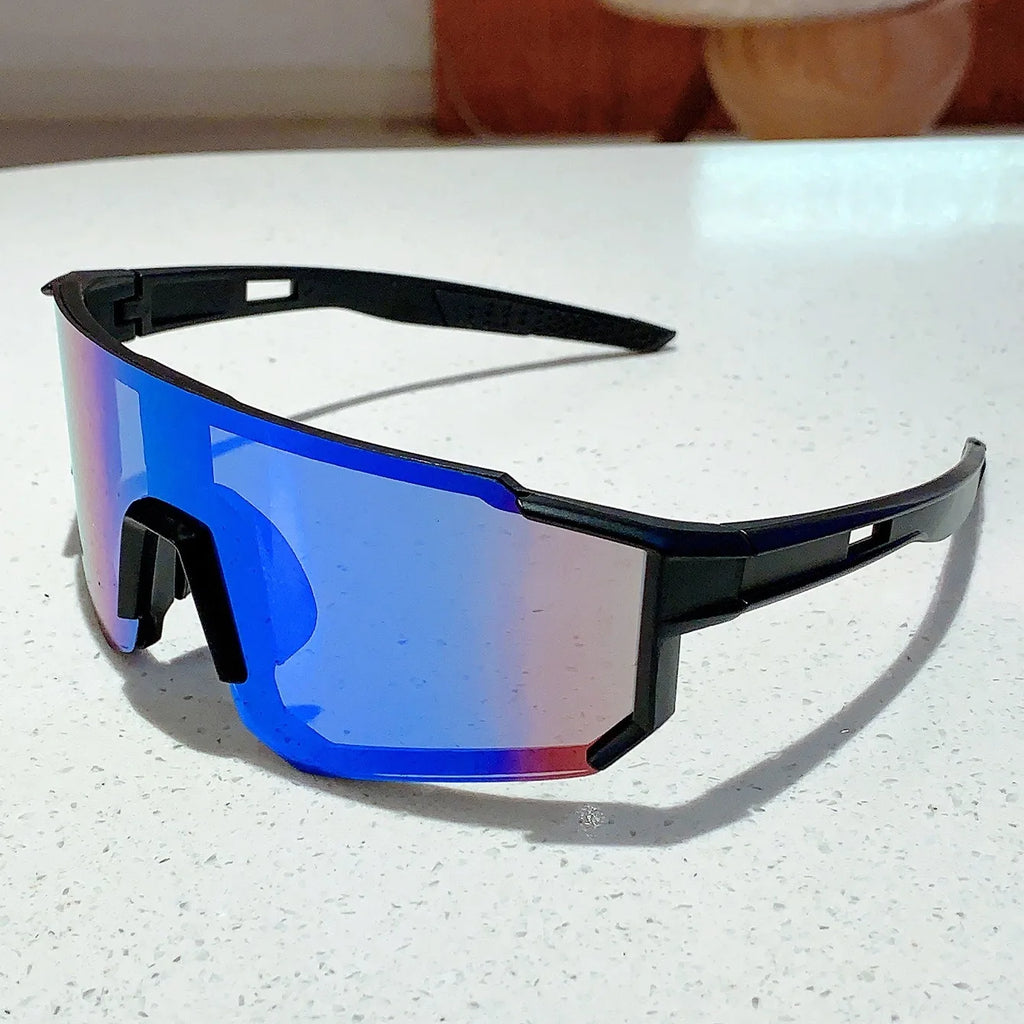 New Integrated Large Frame Colorful Bicycle Riding Sunglasses, Outdoor Sports Hiking Skiing Windproof Sunglasses