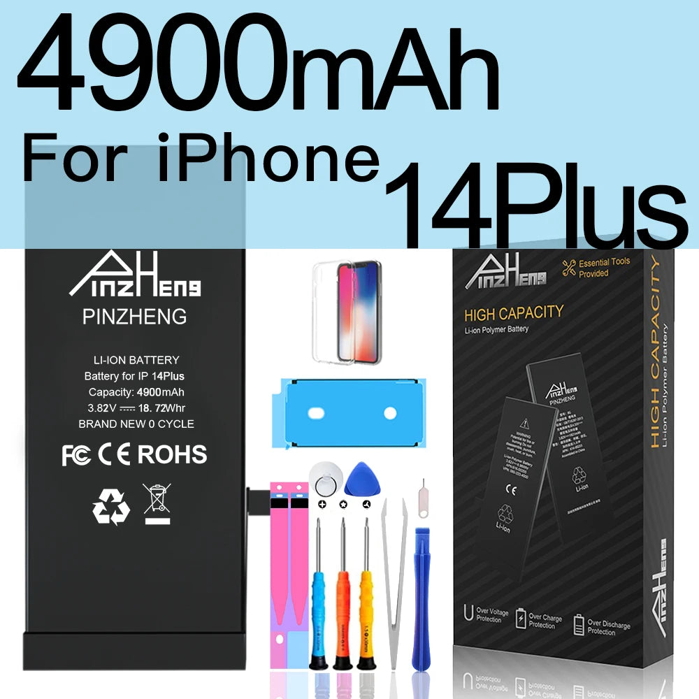 PINZHENG Real High Capacity Battery For iPhone 16 14 15 Pro Max 15 16 14 Pro 14 Plus 15 Plus 16 Pro Max Replacement Batteries