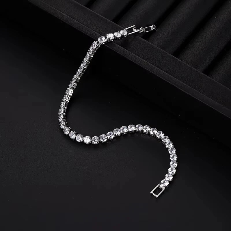 New Luxury Gold Silver Color on Hand Princess Bracelet Bangle for Women Anniversary Gift Jewelry Wholesale