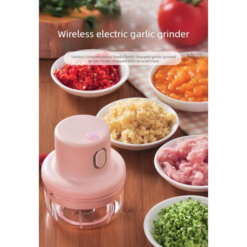 New model multi-functional fully automatic food processor, wireless electric meat grinder, home kitchen garlic crusher