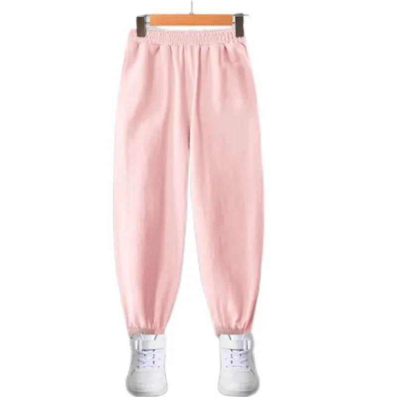 Summer Kids Pants Baby Boys Casual Solid Trousers Cotton Spring Loose Anti Mosquito Pants for Children 3-14T