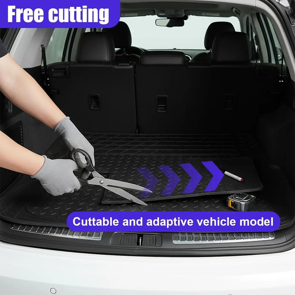 All Weather Heavy Duty Car Cargo Liner for SUVs Trucks, Anti-Slip Trimmable Trunk Floor Mat, Universal Automotive Protection