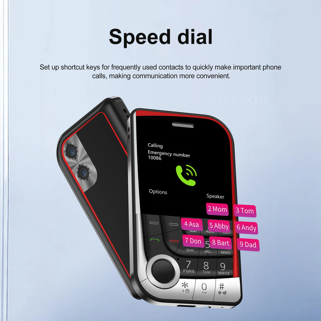 SERVO V10 2 SIM Card Small Mobile Phone Speed Dial Blacklist Flashlight Magic Voice 2.01" Display 2G GSM Button Cellphone Type-C