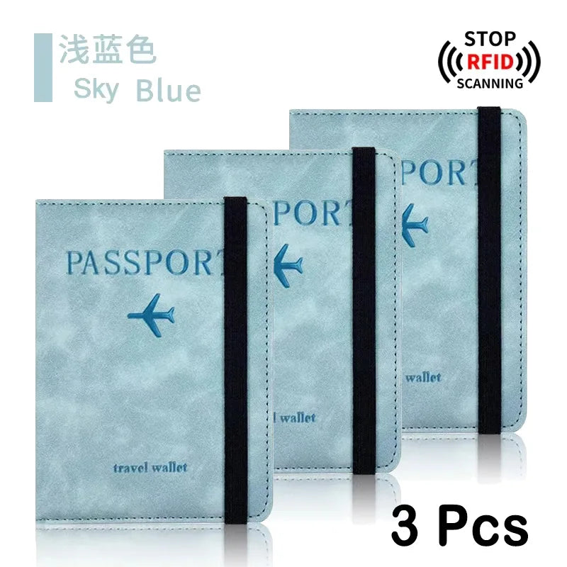 Rfid Blocking Protection Travel Passport Credit Holder Cover Case Business PU Leather Women Men Ticket Protective Accessories