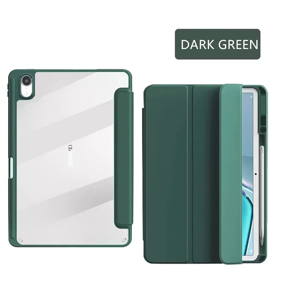 Clear Acrylic Case For Huawei Matepad Air 11.5 2023 11 10.4 Pro 11 10.8 Pencil Holder Cover For Honor Pad V6 V7 10.4 Inch Cases